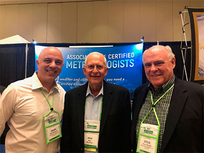 ACM members Mark McGinnis and Steve Harned with Retired National Hurricane Center Director Max Mayfield (Middle)