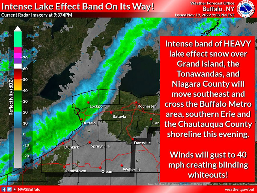 Heavy Lake Effect Snow and Strong Winds - Buffalo
