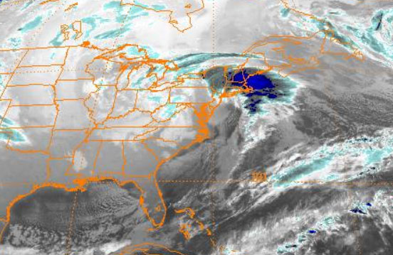 Nor Easter Wedding - Infrared Satellite of New York State