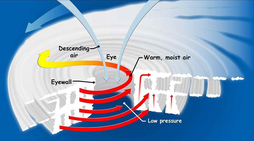 Schematic of a well organized tropical cyclone