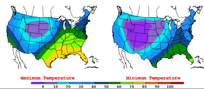 Temperatures on January 1, 2011 - Prescott, Arizona