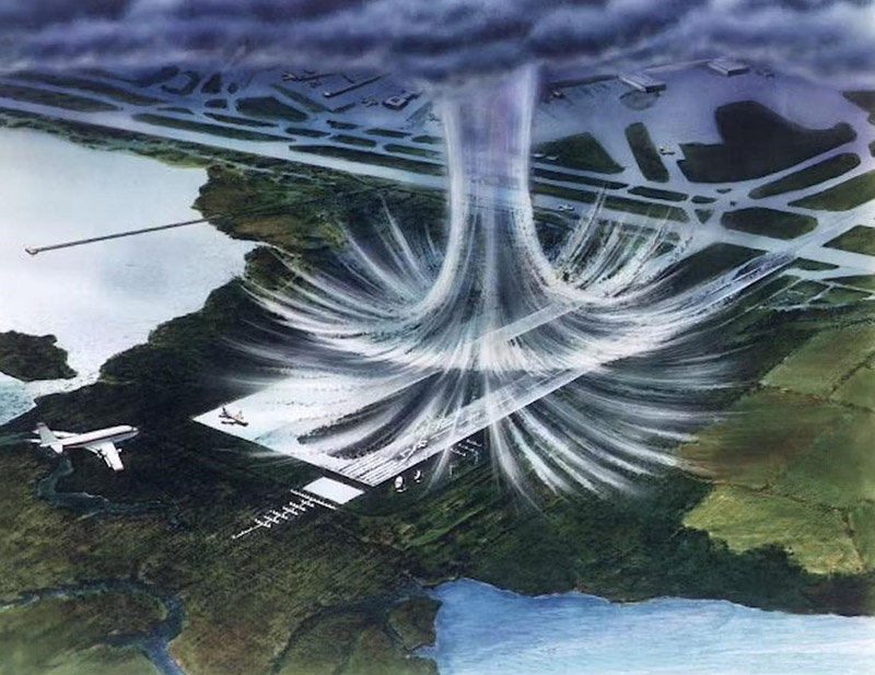 Illustration of downburst winds