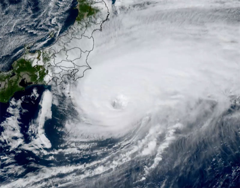 Typhoon Halong moves East away from Japan on October 8th, before its remnants make landfall on the western coast of Alaska on October 12, 2025